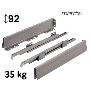 HÄFELE MATRIX BOX P35 vaikseltsulguv sahtel, 92/450 mm, 35 kg (hall)