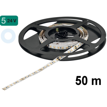 Industrial LOOX5 LED 3073 valgusriba 50 m/rull, 14,4 W/m, külm valgus 4000 K, 24 V (kleebitav, valge)