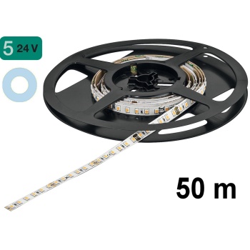 Industrial LOOX5 LED 3073 valgusriba 50 m/rull, 14,4 W/m, külm valgus 5000 K, 24 V (kleebitav, valge)