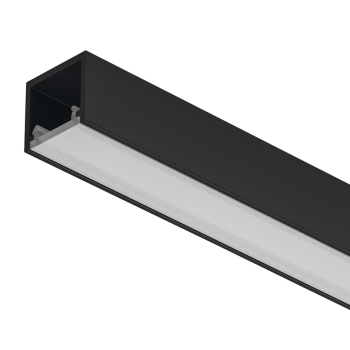 Alumiiniumprofiil Loox5 2102 LED valgusribale 8 mm, 3000 mm (piimjas, MUST)