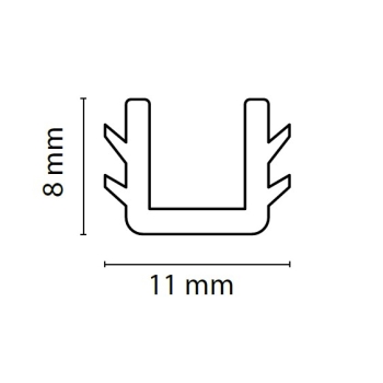 Alumiiniumraamukse TWIN U-tihend 4 mm sisumaterjali paigaldamiseks (läbipaistev)