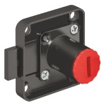  Kapi-, sahtliukse luku korpus 42 x 42 mm, VASAK (must)