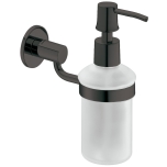 Soap dispenser, with satin frosted glass, round (graphite black)