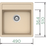 Гранитная мойка NEMO N-100S (бежевая / moonstone)
