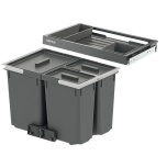 HÄFELE Pügikastid 600 mm, 26/12/12 L, väljatõmmatava riiuliga (antratsiit)