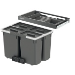 HÄFELE Pügikastid 600 mm, 4 x 12 L, väljatõmmatava riiuliga (antratsiit)