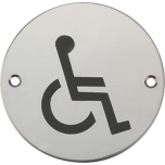 sümbol "ratastool", 75mm, roostevaba-matt