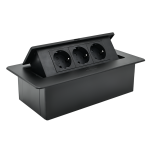  KWADRO II süvistatav pistik 3 x Schuko, (must)