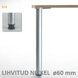 Baarilaua jalg ø60/↕1100 mm (lihvitud nikkel)