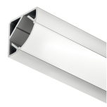 Алюминиевый профиль для LED ленты, угловой 20х20, 2500 мм (рассеиватель опаловый)