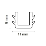 Alumiiniumraamukse TWIN U-tihend 4 mm sisumaterjali paigaldamiseks (läbipaistev)