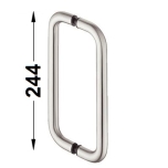 Klaasukse käepidemete komplekt Bodo 244 mm, Ø19 mm uksele paksusega 8 - 15 mm (roostevaba, matt)