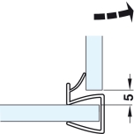 Уплотнитель для стеклянной двери 90° 2500 мм (прозрачный)