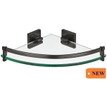 Quarter circle shelf 228 x 228 mm, with tumbler (graphite black)