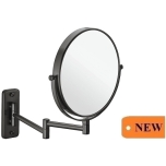 Vanity mirror, with 3x magnification, round (graphite black)