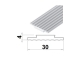 AMS põhiprofiili katteprofiil  30 x 4 x 3000 mm (alumiinium)