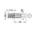 "Minifix" ühenduspolt tüübliga 24/11,5 mm Ø8 mm avasse