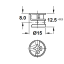 "Minifix" ühendus Ø15 mm plaadile paksusega alates 16 mm (haljas)