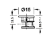 "Minifix" ühendus Ø15 mm plaadile paksusega alates 23 mm