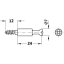 MINIFIX ühenduspolt 24/12 mm Ø3 mm avasse