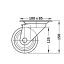 Tööstuslik ratas Ø125/100 kg, kuullaagritega (nikkel / hall, piduriga)
