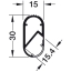 Alumiiniumprofiil valgusribale - riidepuu toru 30 x 15 mm, 2500 mm (alumiinium)