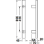 Käepidemete komplekt Claudio 600 mm puituksele (roostevaba, matt)