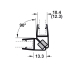 Klaasukse tihend magnetiga 90° 2500 mm (läbipaistev)