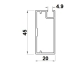 Lai profiil 20 x 45 mm, 2,75 m (alumiinium)