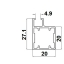 Kitsas profiil 20 x 27 mm, 2,75 m (alumiinium)