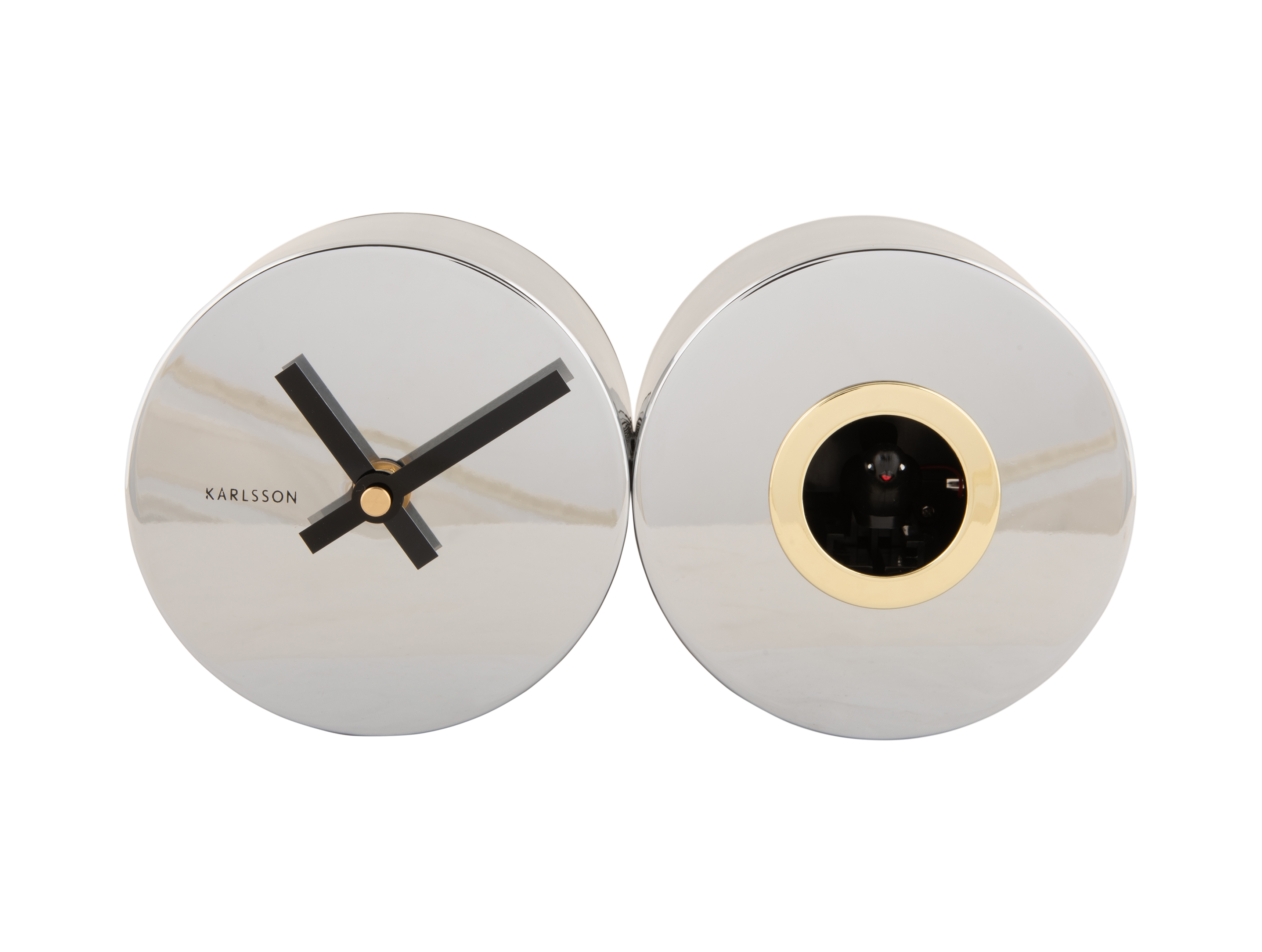 Duo Cuckoo metallik kroom lauakell